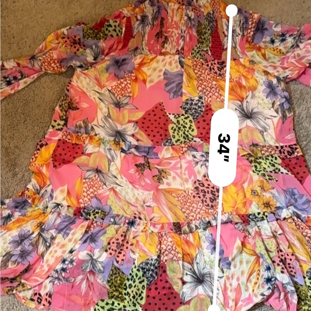 Floral Multicolor Ruffle Dress - Picture 6 of 8